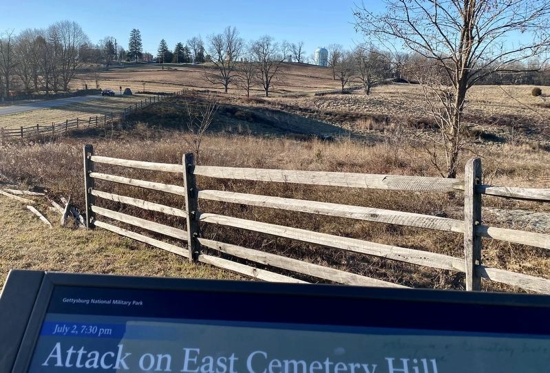 Attack on East Cemetery Hill Marker image. Click for full size.