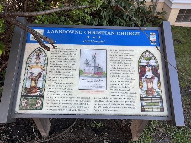 Lansdowne Christian Church Marker. Click for full size. Lansdowne Christian Church Marker image. Click for full size.