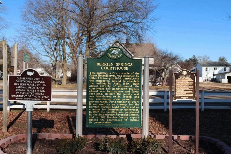 Berrien Springs Courthouse Marker. Click for full size. Berrien Springs Courthouse Marker image. Click for full size.