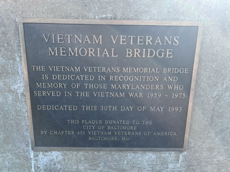 Vietnam Veterans Memorial Bridge Dedication Plaque image. Click for full size.