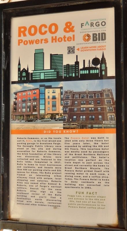 ROCO & Powers Hotel Marker. Click for full size. ROCO & Powers Hotel Marker image. Click for full size.