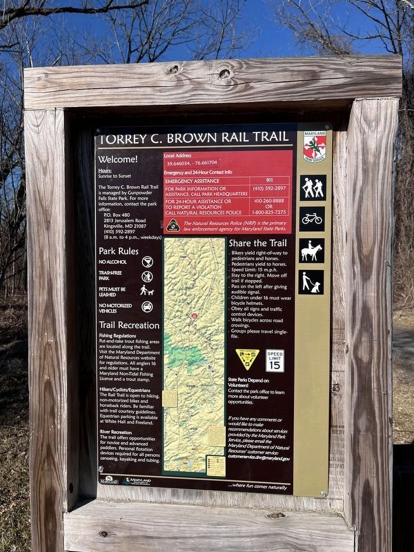 Torrey C. Brown Rail Trail Marker image. Click for full size.