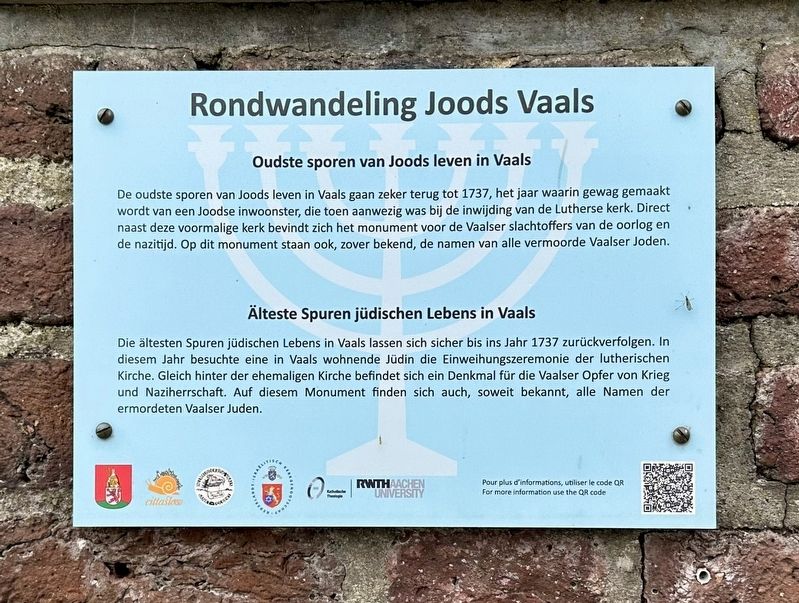 Oudste spuren van Joods leven / Oldest Traces of Jewish Life Marker image. Click for full size.