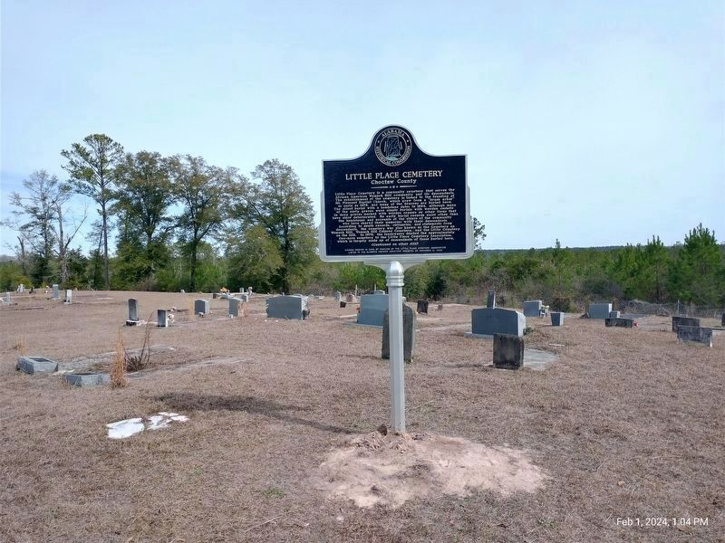 Side 1. Marker as seen from the entrance of the cemetery.. Click for full size. Side 1. Marker as seen from the entrance of the cemetery. image. Click for full size.