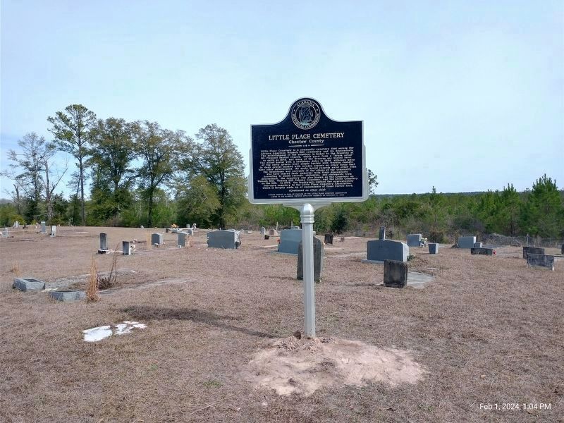Side 1. Marker as seen from the entrance of the cemetery. image. Click for full size.
