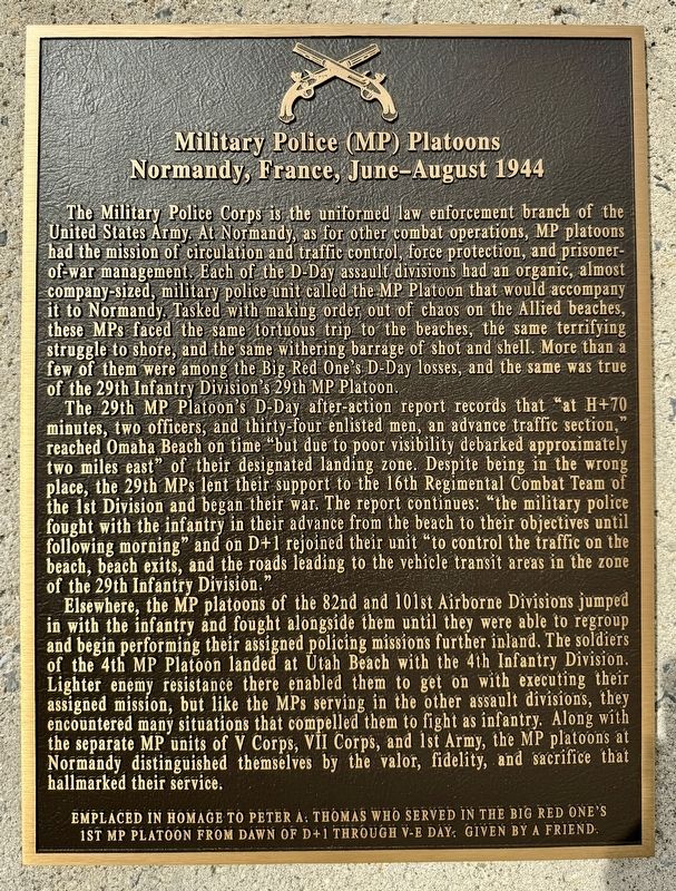 Military Police (MP) Platoons Marker image. Click for full size.
