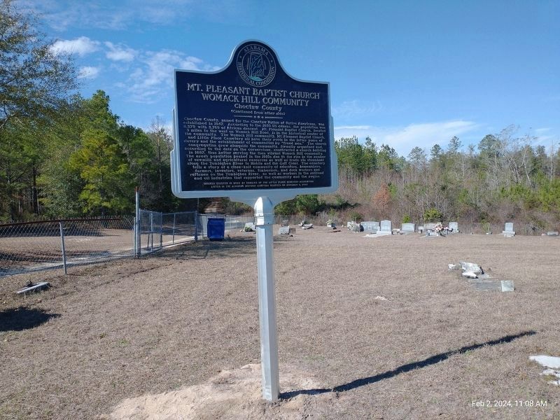 Side 2. Marker view to north from inside the cemetery.. Click for full size. Side 2. Marker view to north from inside the cemetery. image. Click for full size.