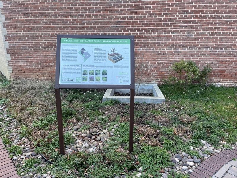 Nineteenth Street Baptist Church Stormwater Features Marker. Click for full size. Nineteenth Street Baptist Church Stormwater Features Marker image. Click for full size.