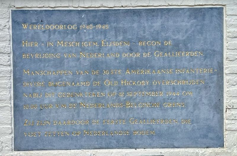 Mesch Liberation Monument Marker image. Click for full size.