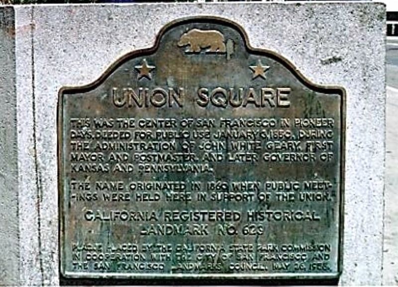 Original Union Square Marker, now missing. Click for full size. Original Union Square Marker, now missing image. Click for full size.
