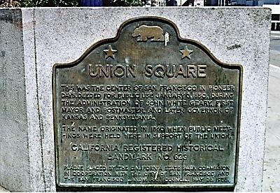 Original Union Square Marker, now missing image. Click for full size.