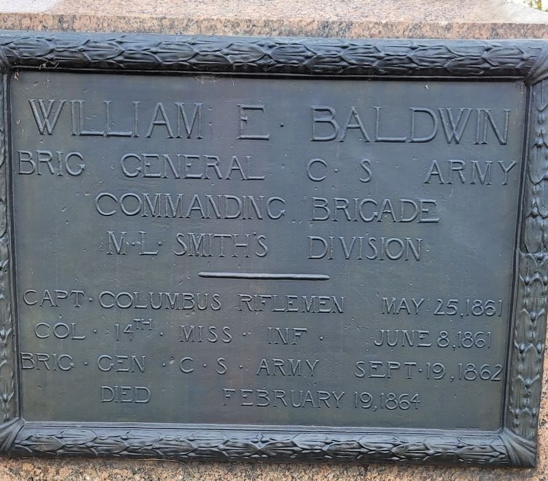 William E. Baldwin Marker. Click for full size. William E. Baldwin Marker image. Click for full size.