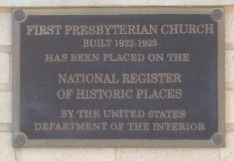 First Presbyterian Church Marker. Click for full size. First Presbyterian Church Marker image. Click for full size.