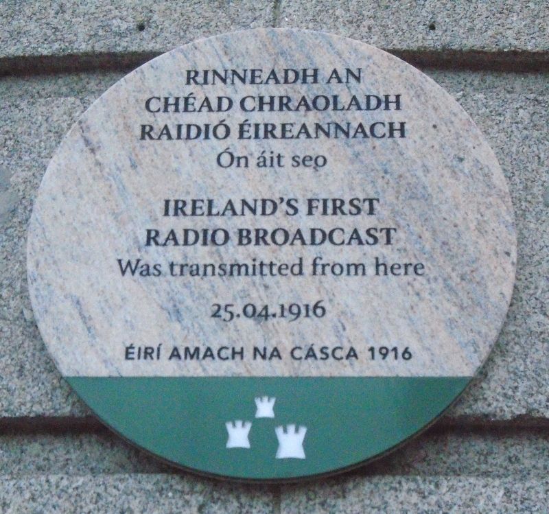 Ireland's First Radio Broadcast Marker image. Click for full size.
