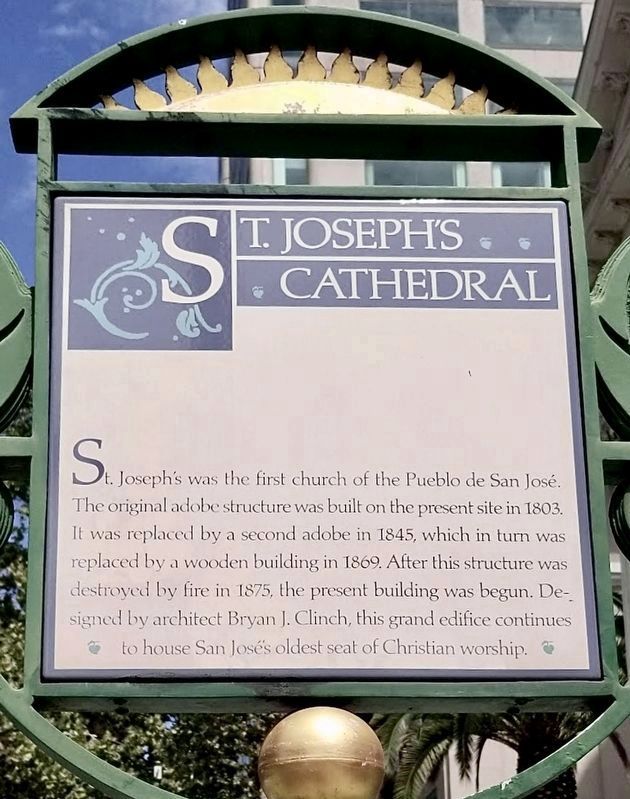 St. Joseph’s Cathedral Marker. Click for full size. St. Joseph’s Cathedral Marker image. Click for full size.