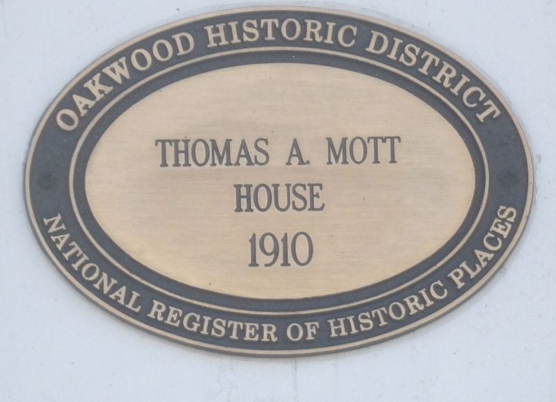 Thomas A. Mott House Marker image. Click for full size.