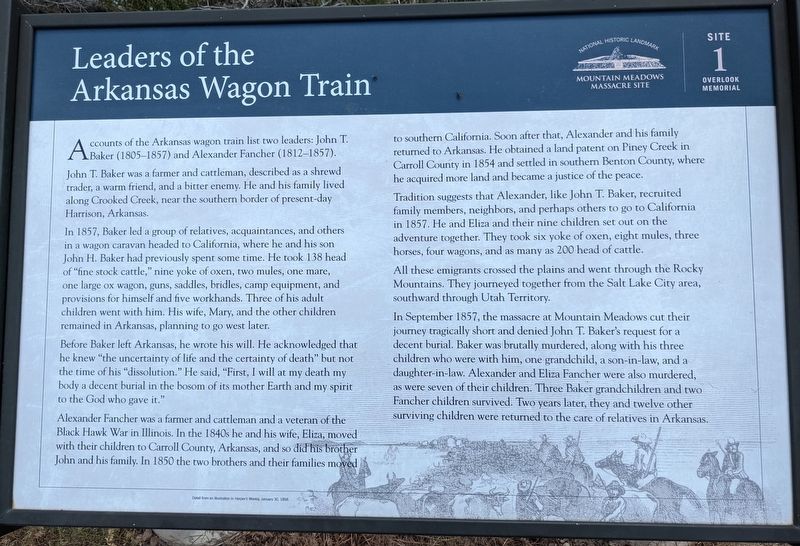 Leaders of the Arkansas Wagon Train Marker image. Click for full size.