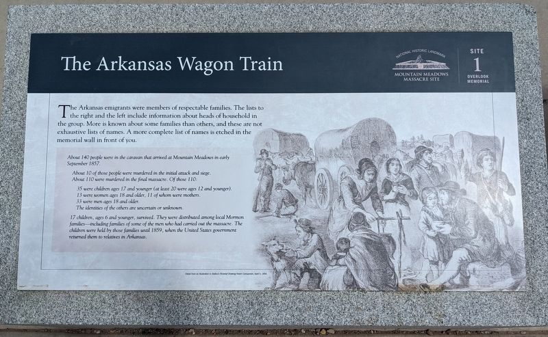 The Arkansas Wagon Train Marker image. Click for full size.