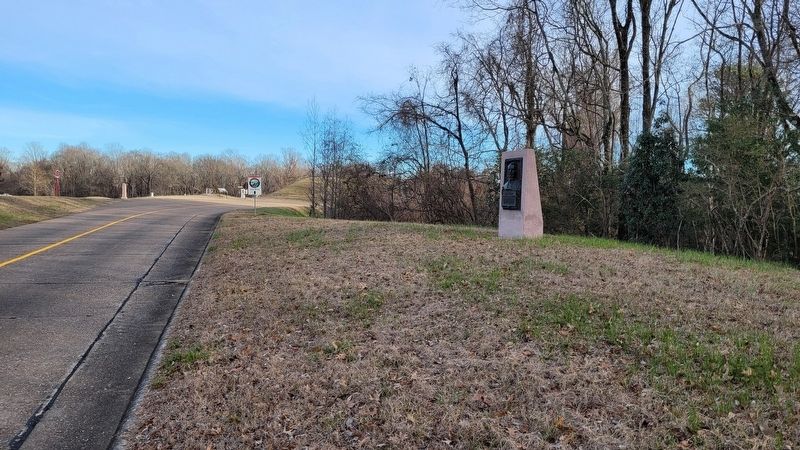 The view of the Francis M. Cockrell Marker along the park road image. Click for full size.