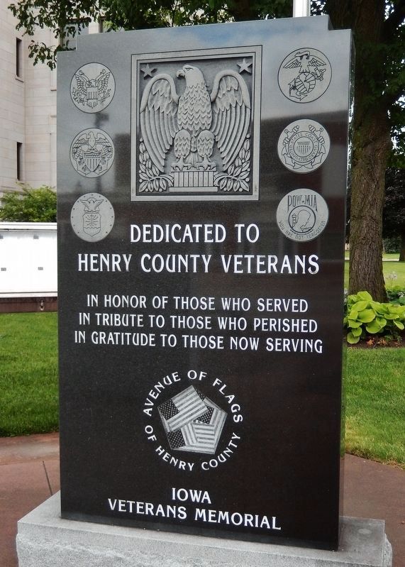 Dedicated to Henry County Veterans<br>(<i>north side</i>) image. Click for full size.