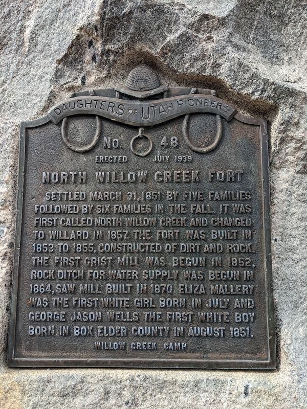 North Willow Creek Fort Marker. Click for full size. North Willow Creek Fort Marker image. Click for full size.