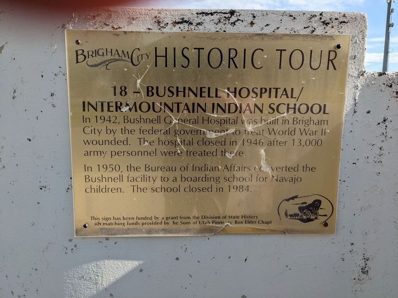 Bushnell Hospital/Intermountain Indian School Marker image. Click for full size.