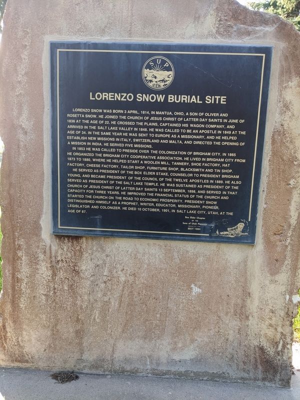 Lorenzo Snow Burial Site Marker image. Click for full size.