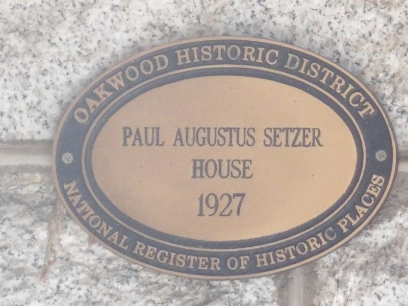 Paul Augustus Setzer House Marker image. Click for full size.