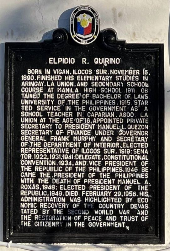 Elpidio R. Quirino Marker image. Click for full size.