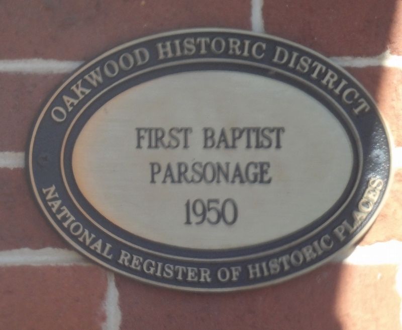 First Baptist Parsonage Marker. Click for full size. First Baptist Parsonage Marker image. Click for full size.