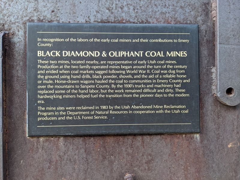 Black Diamond & Oliphant Coal Mines Marker image. Click for full size.