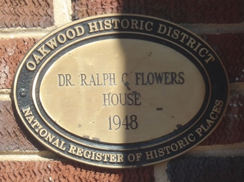 Dr. Ralph C. Flowers House Marker image. Click for full size.
