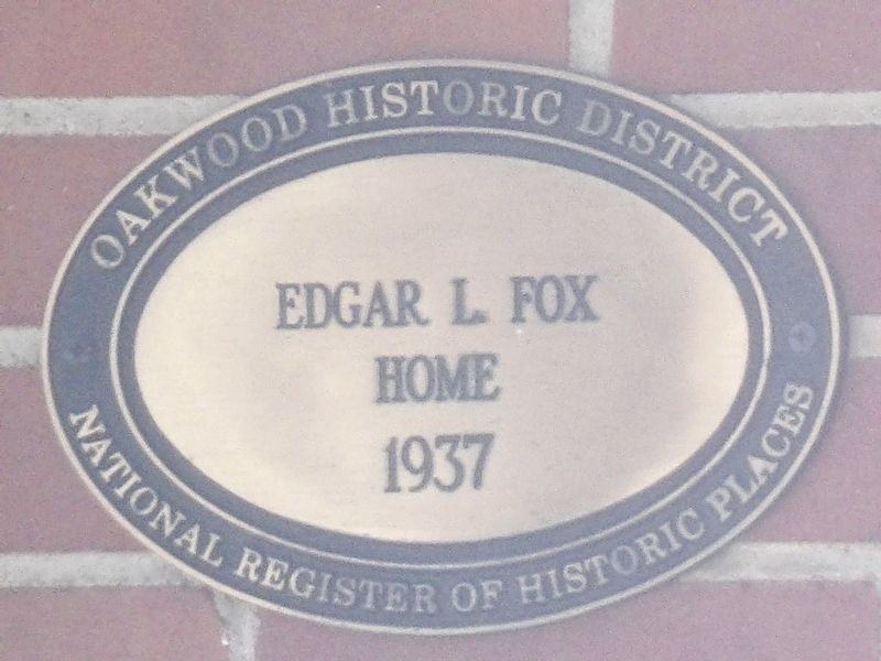 Edgar L. Fox Home Marker image. Click for full size.