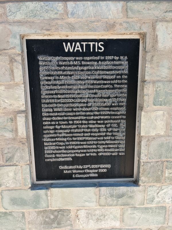 Wattis Marker. Click for full size. Wattis Marker image. Click for full size.