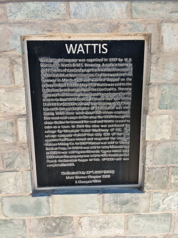 Wattis Marker image. Click for full size.