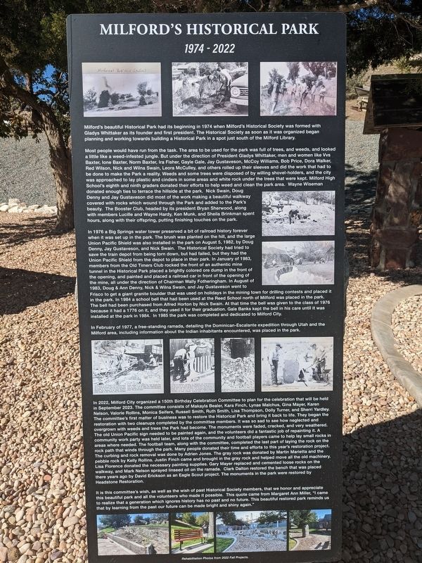 Milford's Historical Park Marker. Click for full size. Milford's Historical Park Marker image. Click for full size.