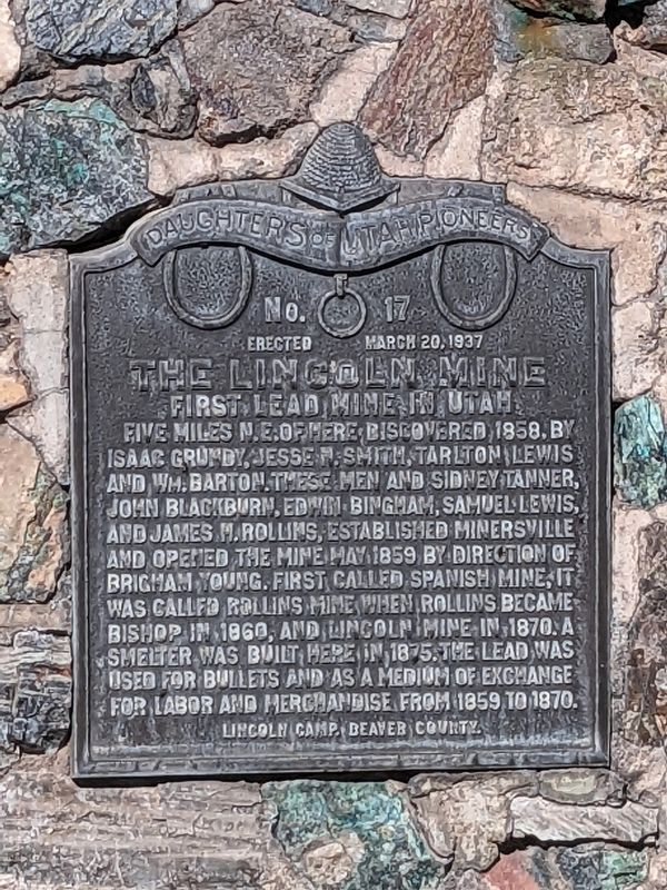 The Lincoln Mine Marker. Click for full size. The Lincoln Mine Marker image. Click for full size.