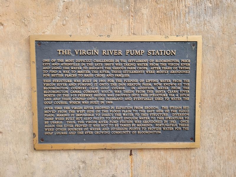 Virgin River Pump Station Marker image. Click for full size.