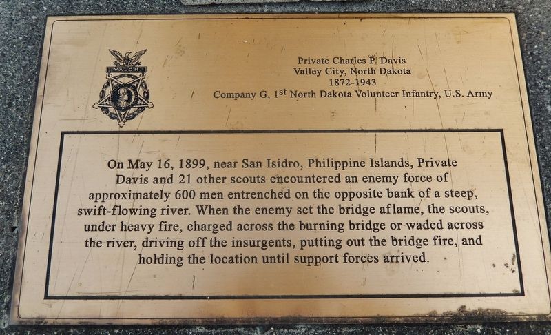 Private Charles P. Davis Marker image. Click for full size.