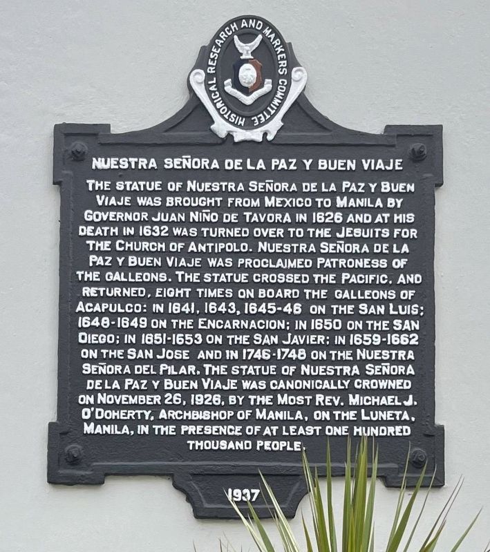 Nuestra Se�ora de la Paz y Buen Viaje Marker image. Click for full size.