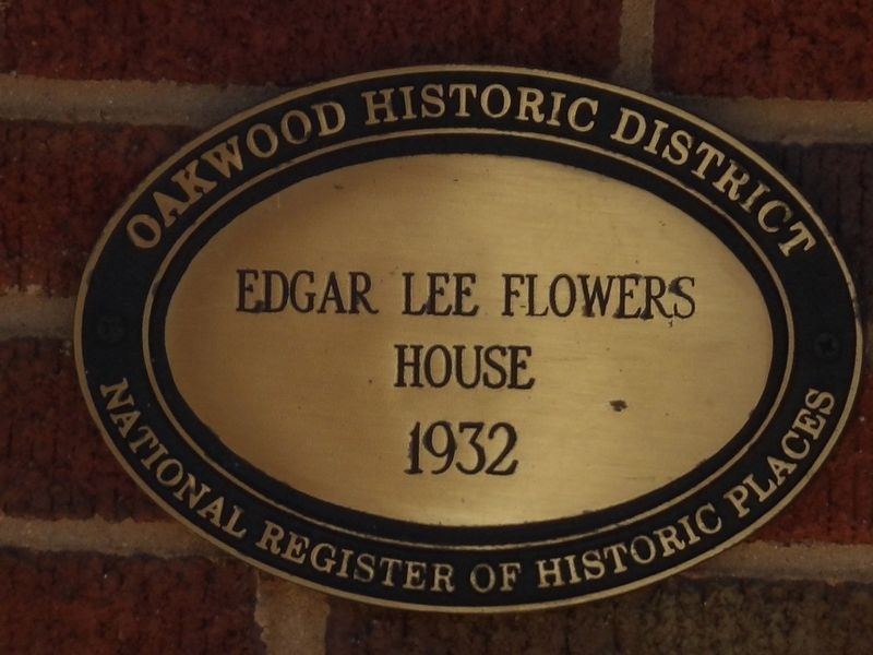Edgar Lee Flowers House Marker. Click for full size. Edgar Lee Flowers House Marker image. Click for full size.