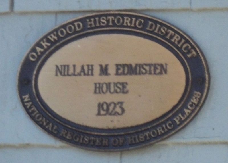 Nillah M. Edmisten House Marker. Click for full size. Nillah M. Edmisten House Marker image. Click for full size.