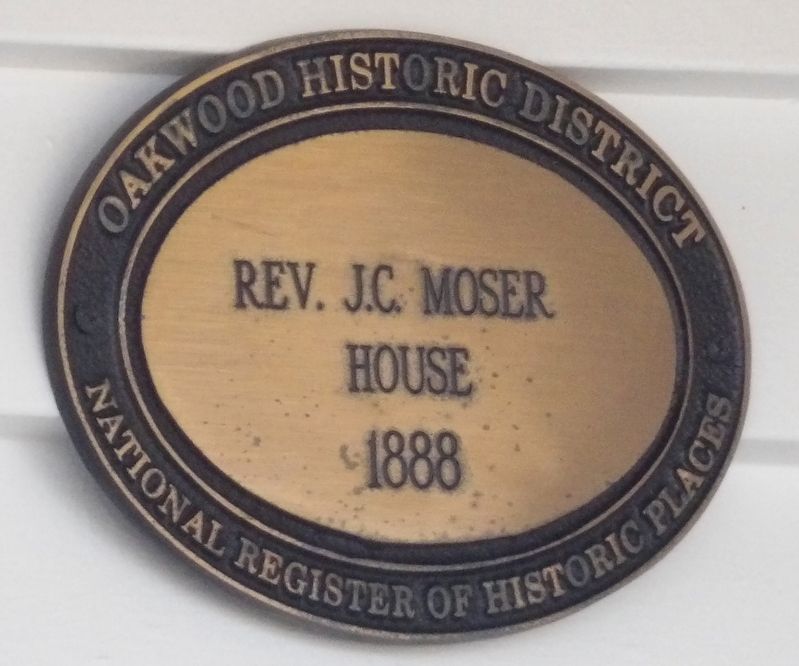 Rev. J.C. Moser House Marker image. Click for full size.