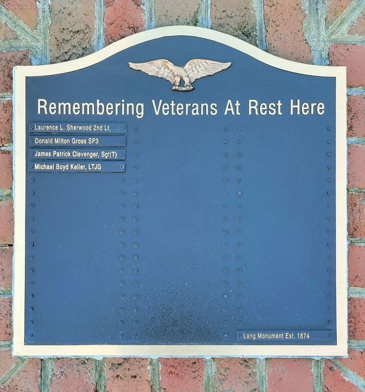 Remembering Veterans At Rest Here Marker image. Click for full size.