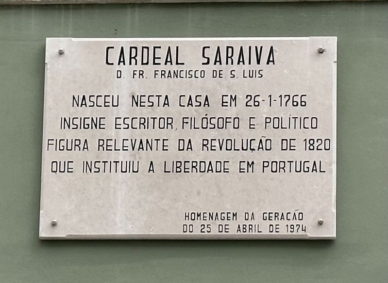 Cardeal / Cardinal Saraiva Marker. Click for full size. Cardeal / Cardinal Saraiva Marker image. Click for full size.