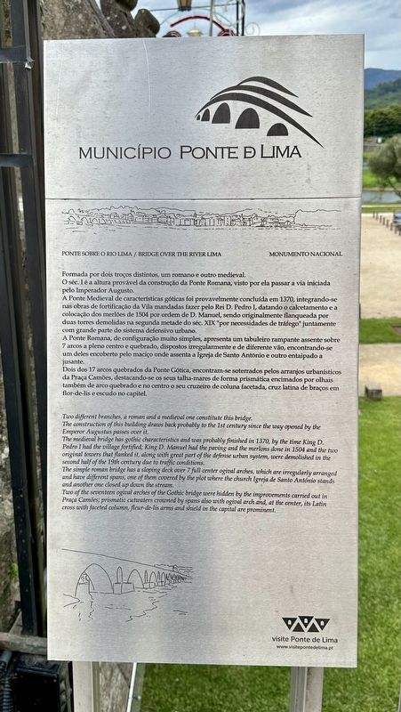 Ponte Sobre O Rio Lima / Bridge Over the River Lima Marker image. Click for full size.