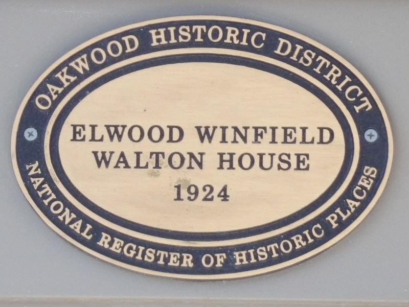 Elwood Winfield Walton House Marker image. Click for full size.
