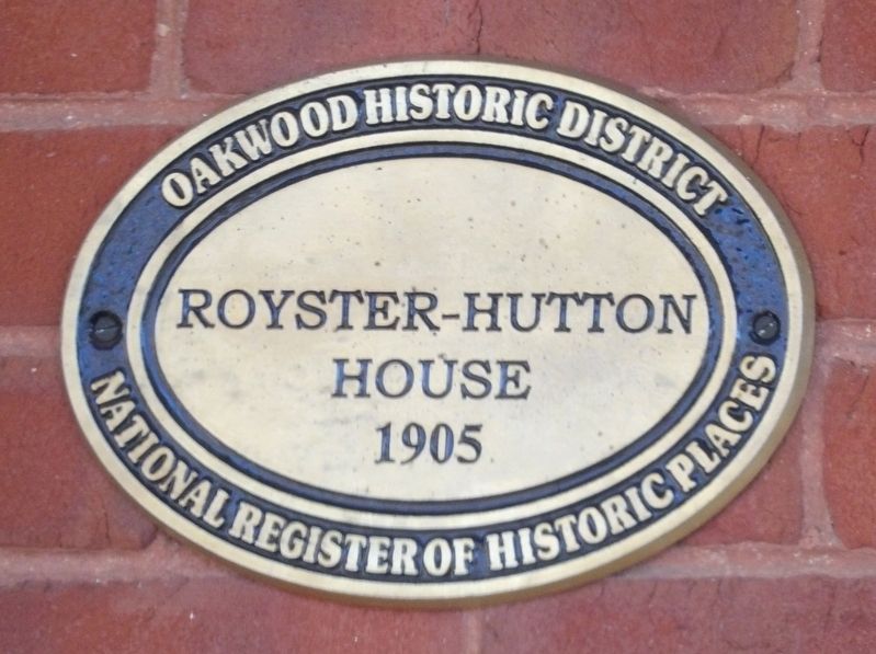 Royster-Hutton House Marker. Click for full size. Royster-Hutton House Marker image. Click for full size.