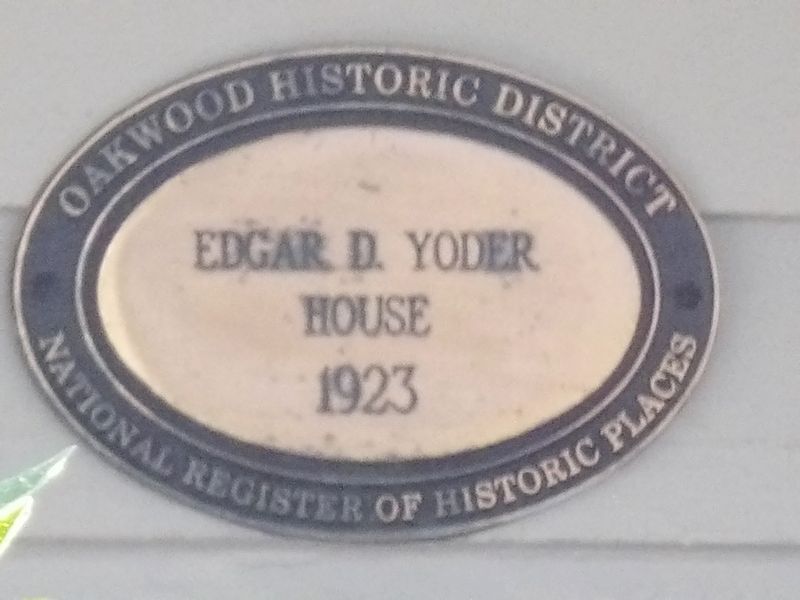 Edgar D. Yoder House Marker image. Click for full size.