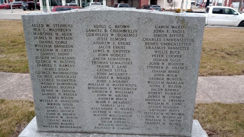 U.S. Civil War Honor Roll Marker Reverse Side). Click for full size. U.S. Civil War Honor Roll Marker Reverse Side) image. Click for full size.